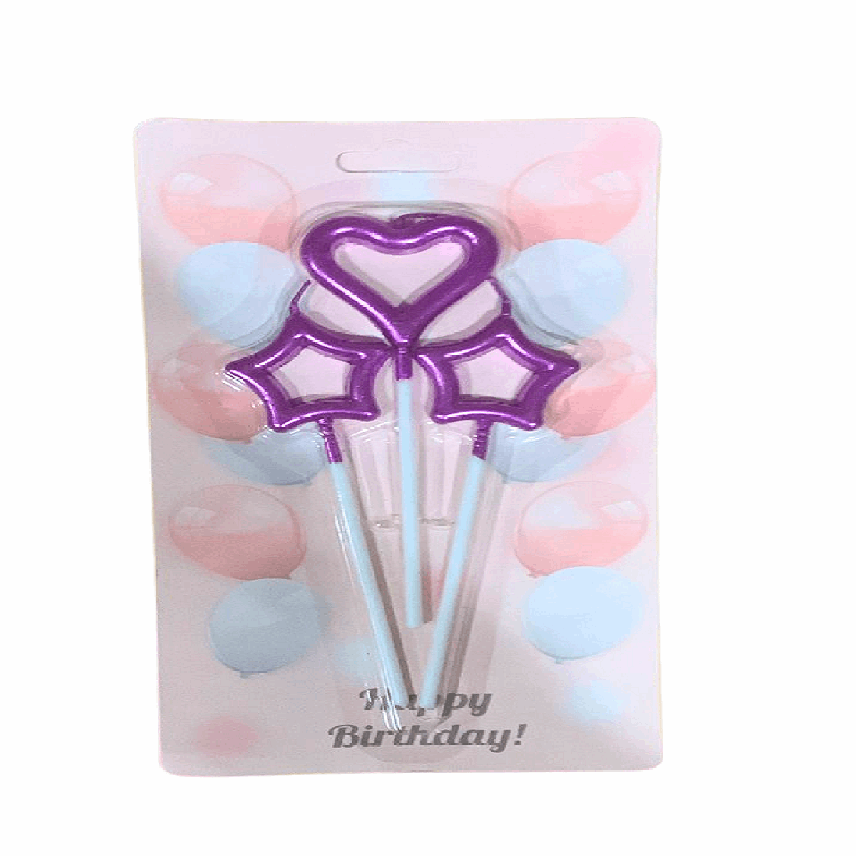 Heart and Star Shape Candle for Cake in Different Colors