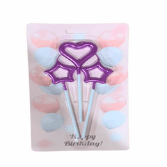 Heart and Star Shape Candle for Cake in Different Colors
