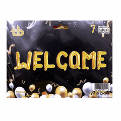 WELCOME Foil Balloons – 7-Piece Set for Welcome Party & Room Decoration