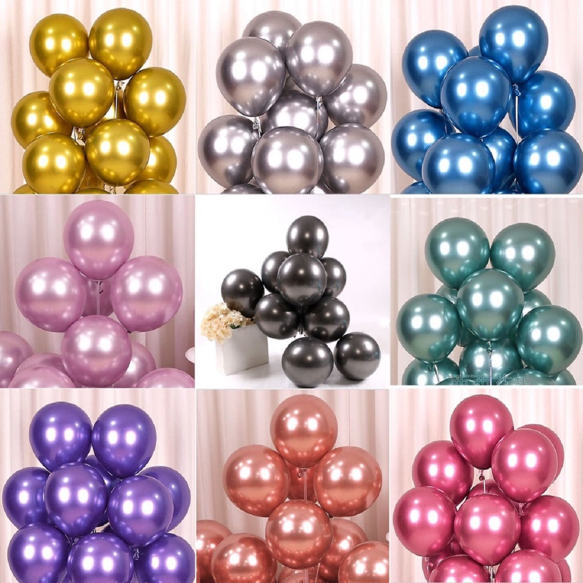 Metallic Balloons - 50 Pieces Chrome Balloons for Party Decorations - KidzNBaby