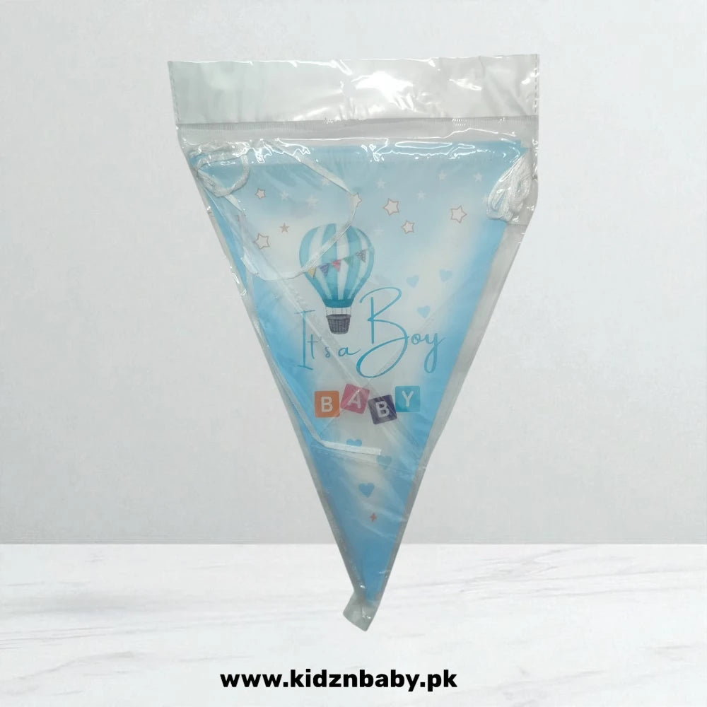 It's A Boy" theme party flag banner for baby shower decoration (Pack of 10)