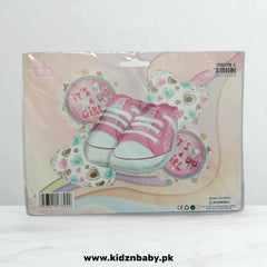 Baby Girl shoes foil balloons set of 5 for baby shower and welcome baby decoration in Pakistan