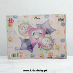 Baby girl tooth combo foil balloons pack of 5 for first tooth party decoration Pakistan