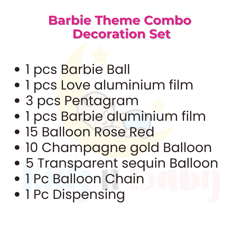 Barbie Theme Combo Decoration set for Girl event celebrations