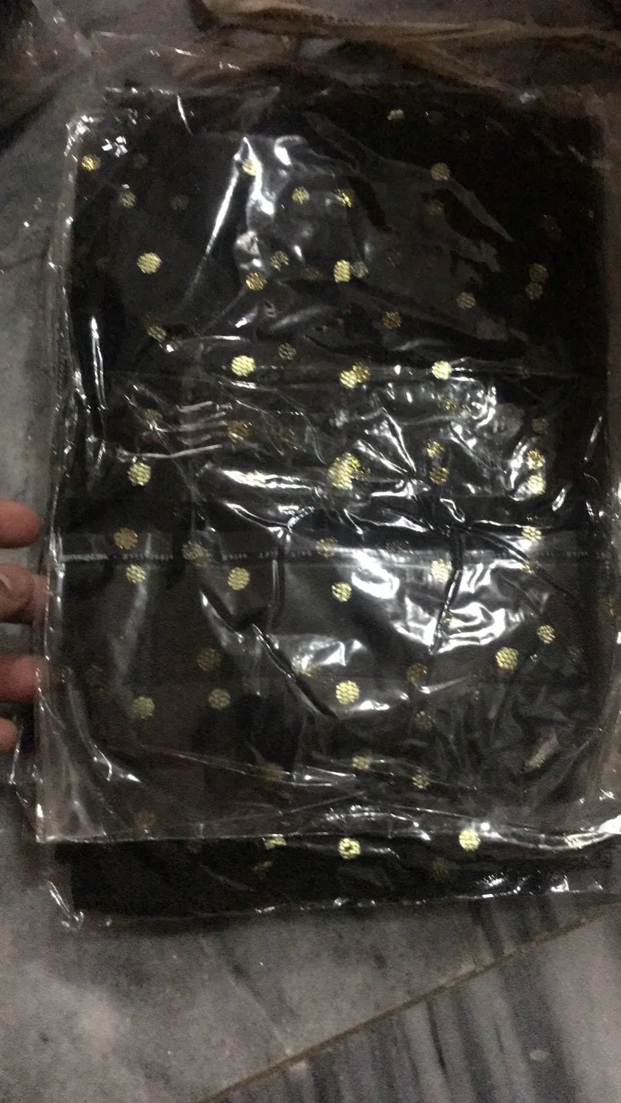 Black Net Curtain Dotted