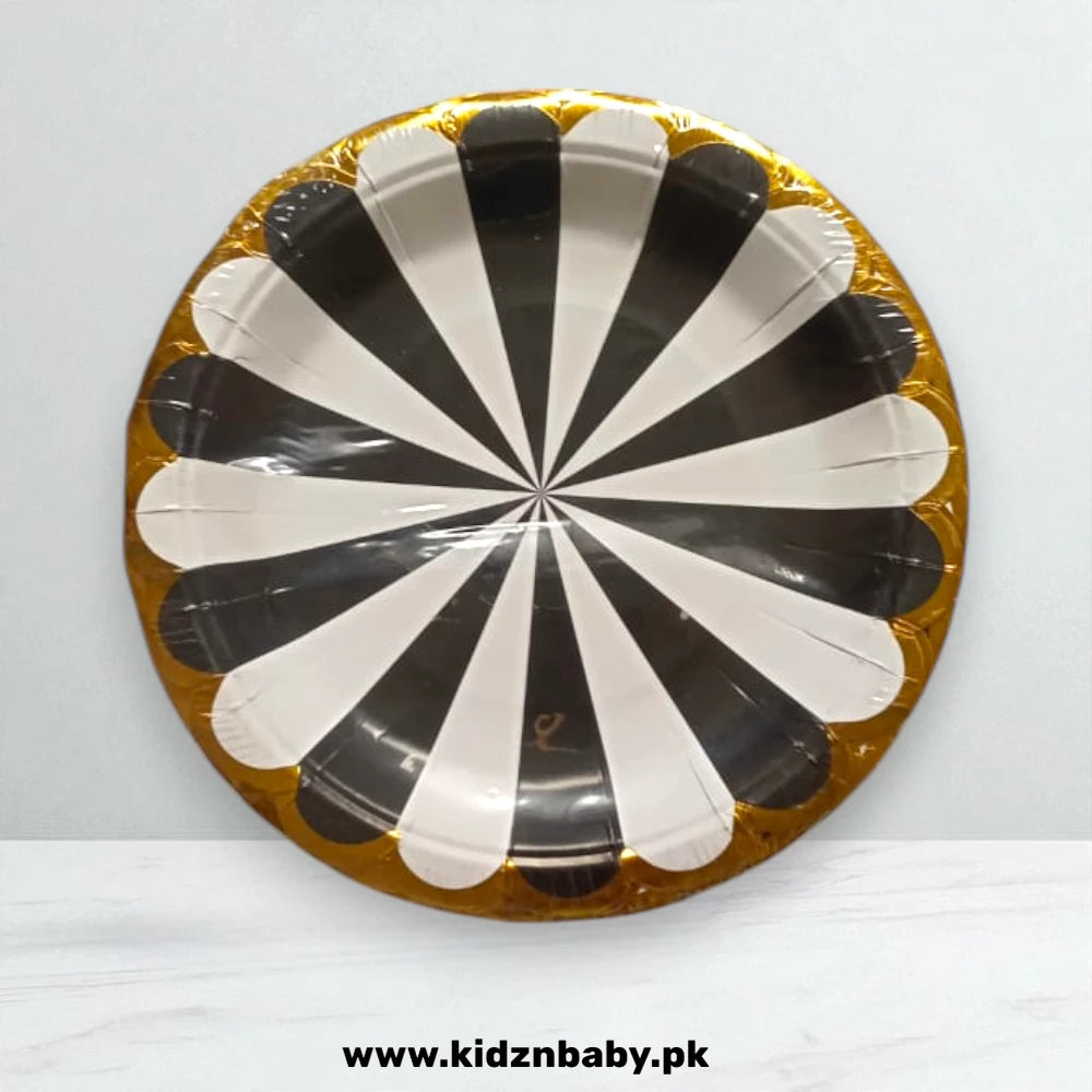 Black Sunburst Disposable Plates (Pack of 10)