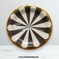 Black Sunburst Disposable Plates (Pack of 10)