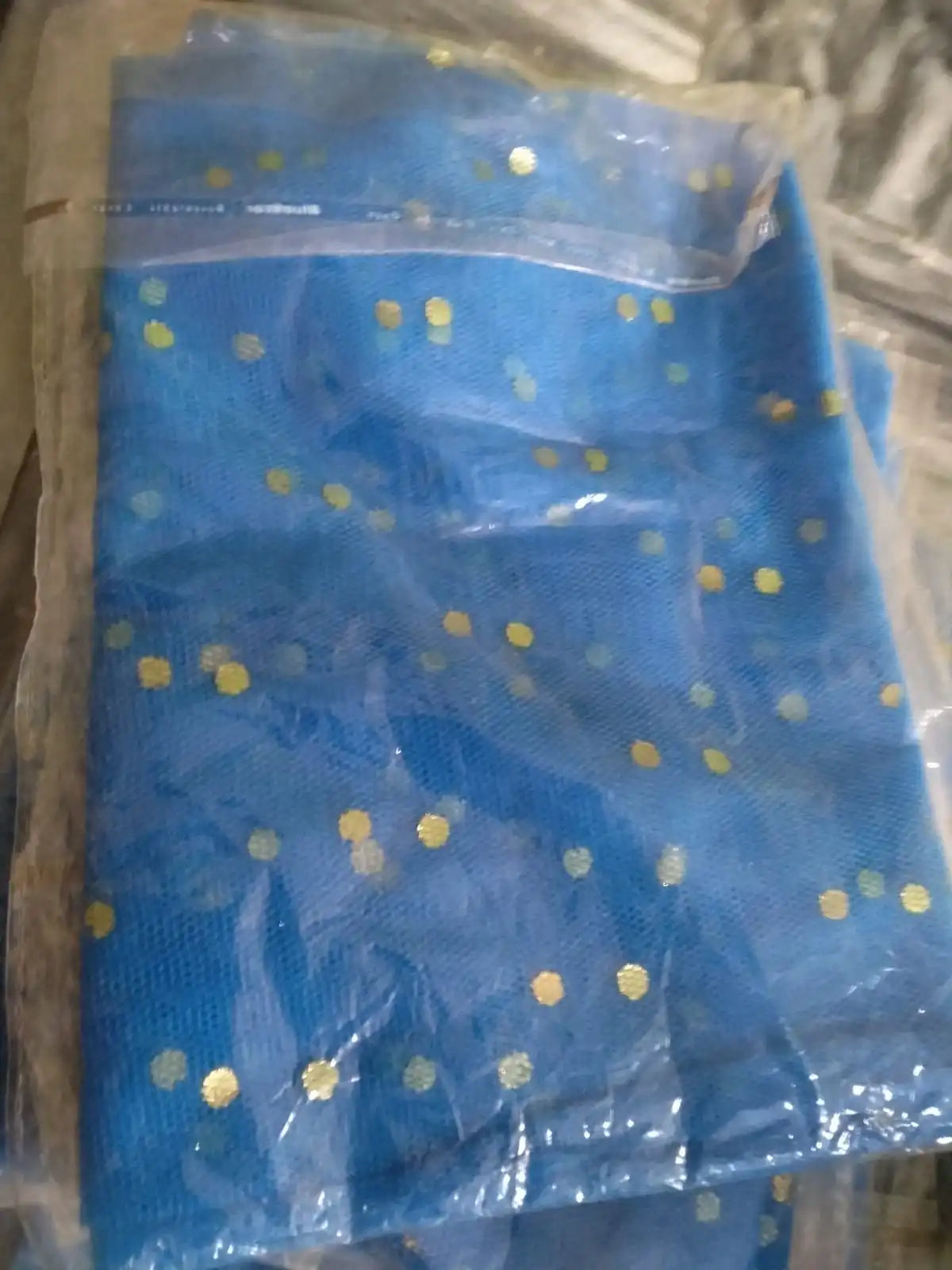 Blue Dotted Net curtain for birthdays celebrations