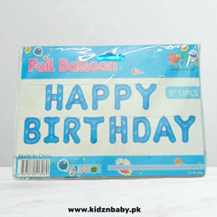 Blue Alphabet Foil Balloons Banner for Birthday Event Decoration