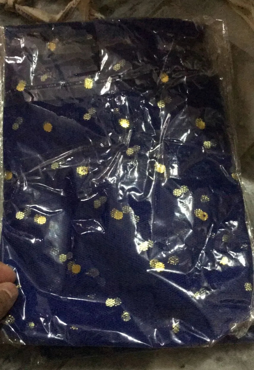 Blue Net curtain dotted