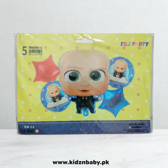 Boss Baby new theme foil balloons set of 5 for kids birthday decoration in Pakistan