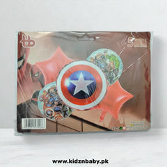 Captain America shield foil balloons pack of 5 for Avengers birthday party decoration Pakistan