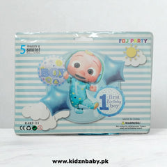 Cocomelon first birthday boy foil balloons set 5 pcs in Pakistan