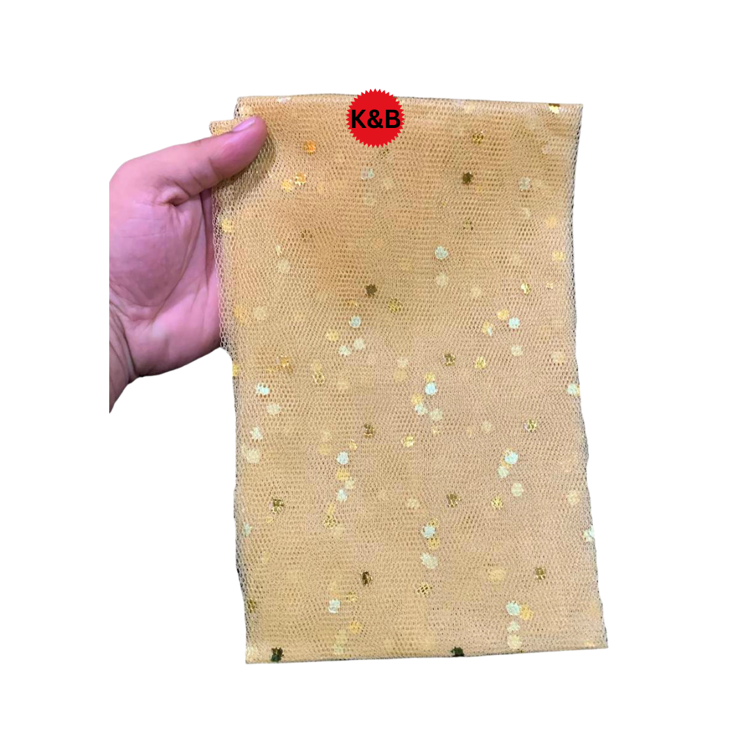 Cream Dotted net curtains for events and parties