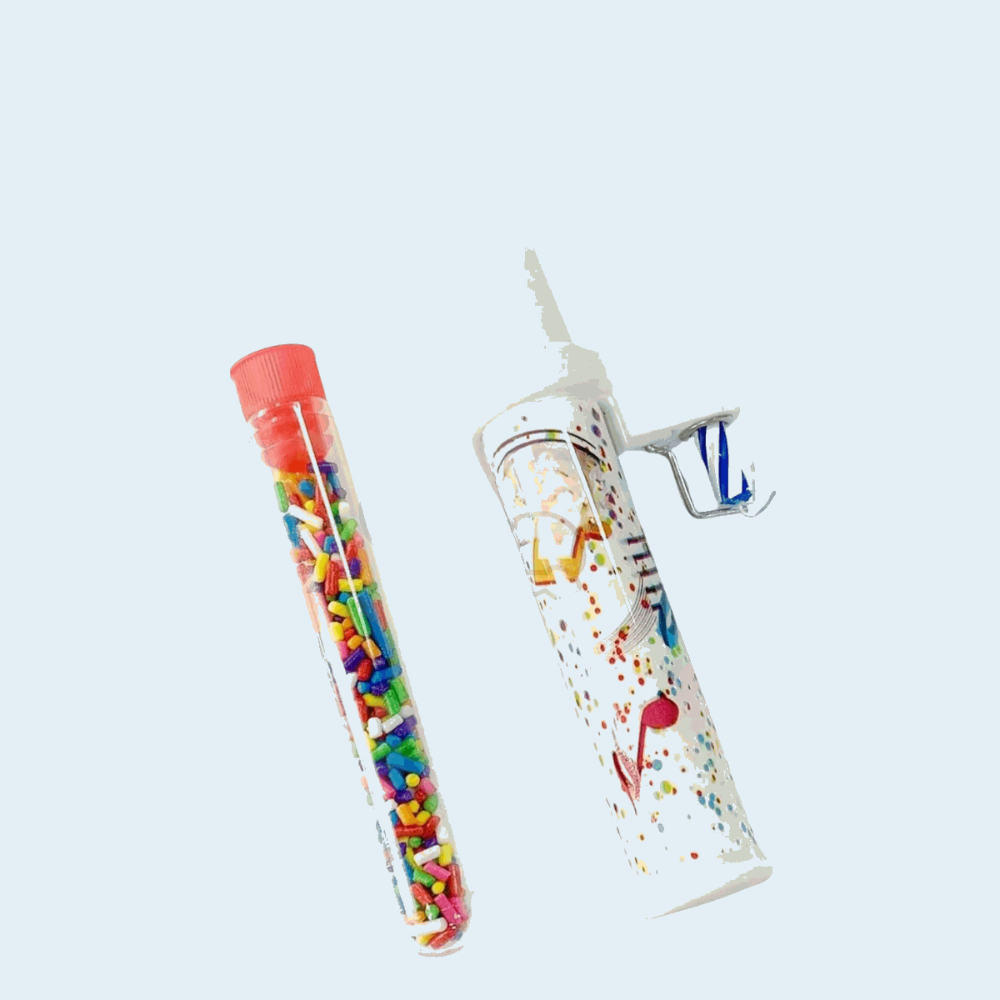 Creative birthday cake candle with surprise candy burst for fun and excitement