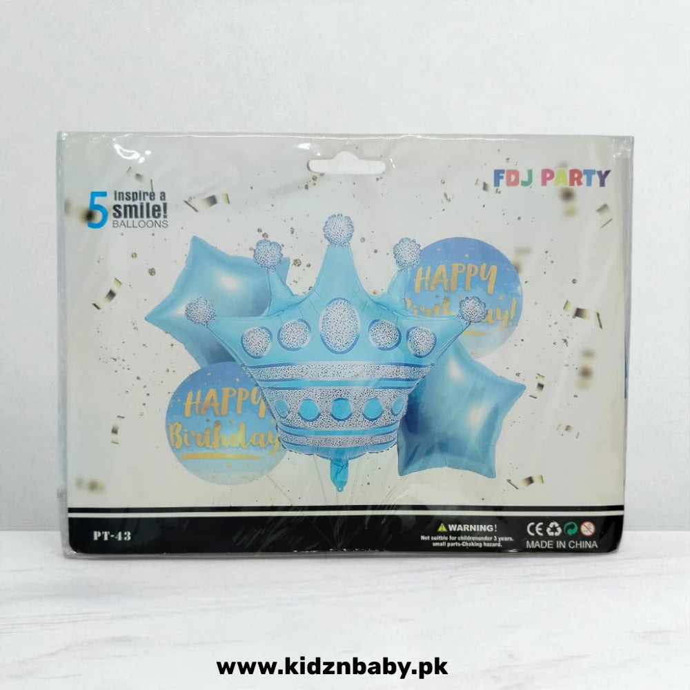 Crown theme foil balloons set of 5 royal party decoration Pakistan