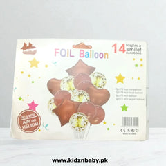 Dark red Heart Confetti foil balloons