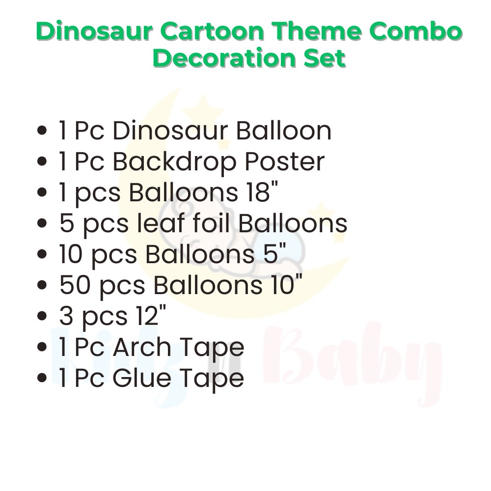 Dinosaur Cartoon Theme combo decoration set for birthday decoration