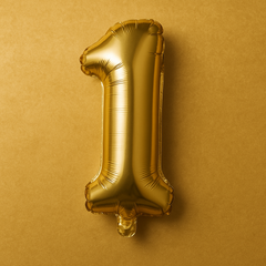 First Step gold foil letter balloons party décor