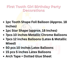 First Tooth Girl Birthday Decoration Set
