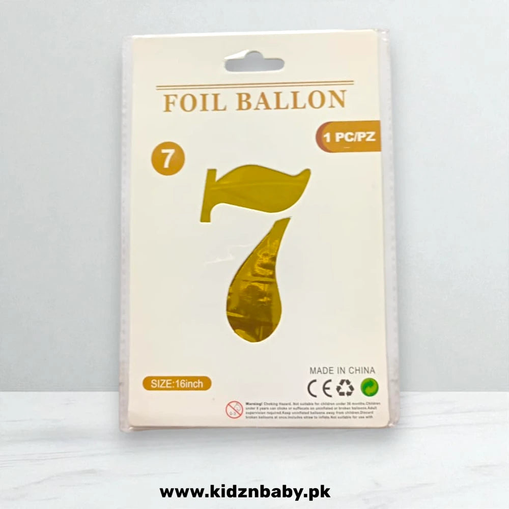 Golden Number Foil Balloons 7