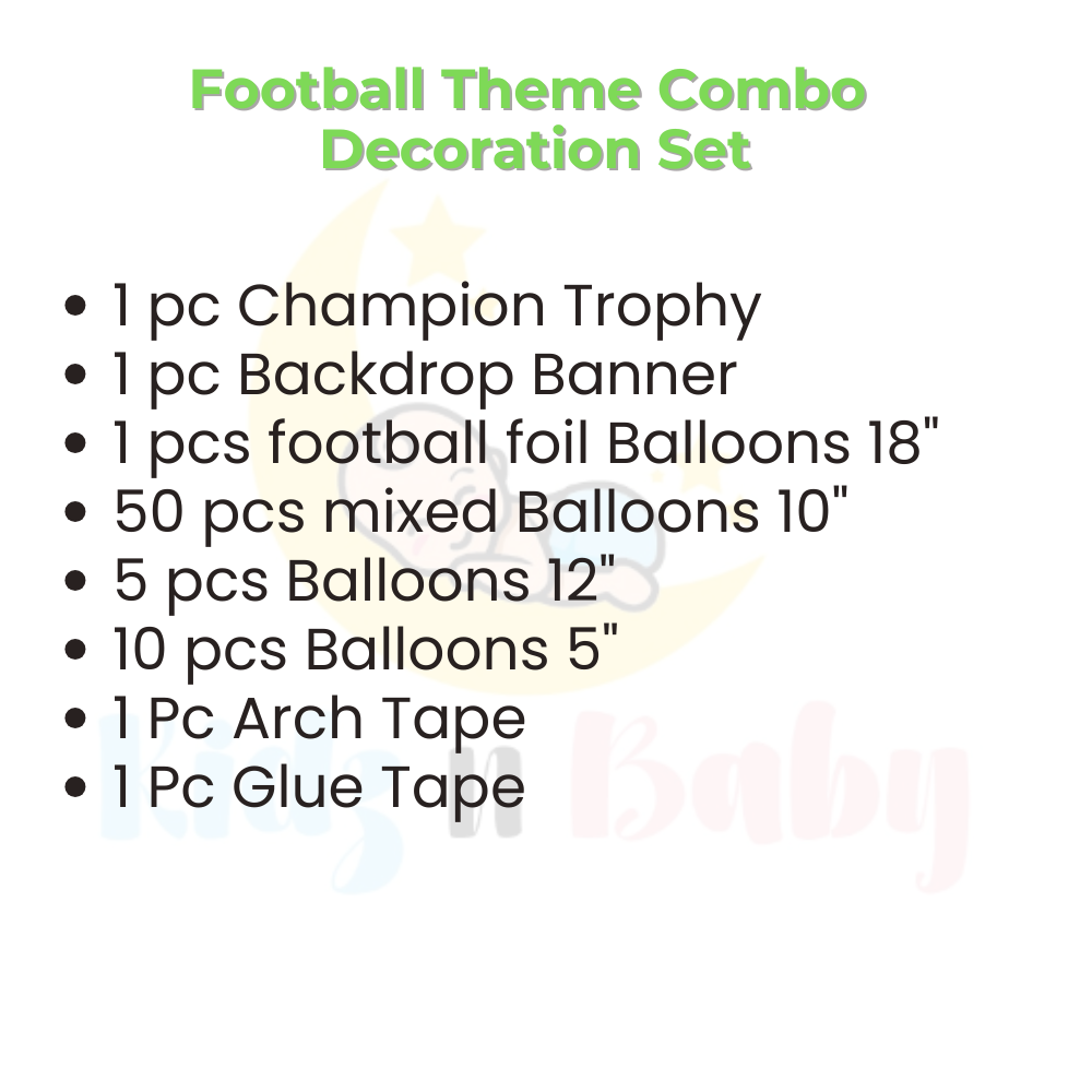 Football Theme Combo Features Boys party decorations
