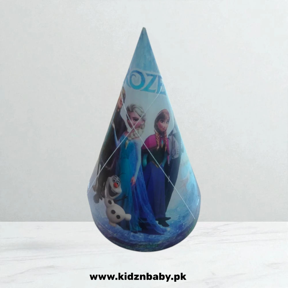 Disney Frozen theme birthday party cap featuring Elsa and Anna