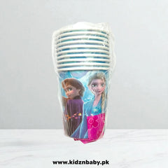Disney Frozen theme disposable paper cups featuring Elsa and Anna (Pack of 10)