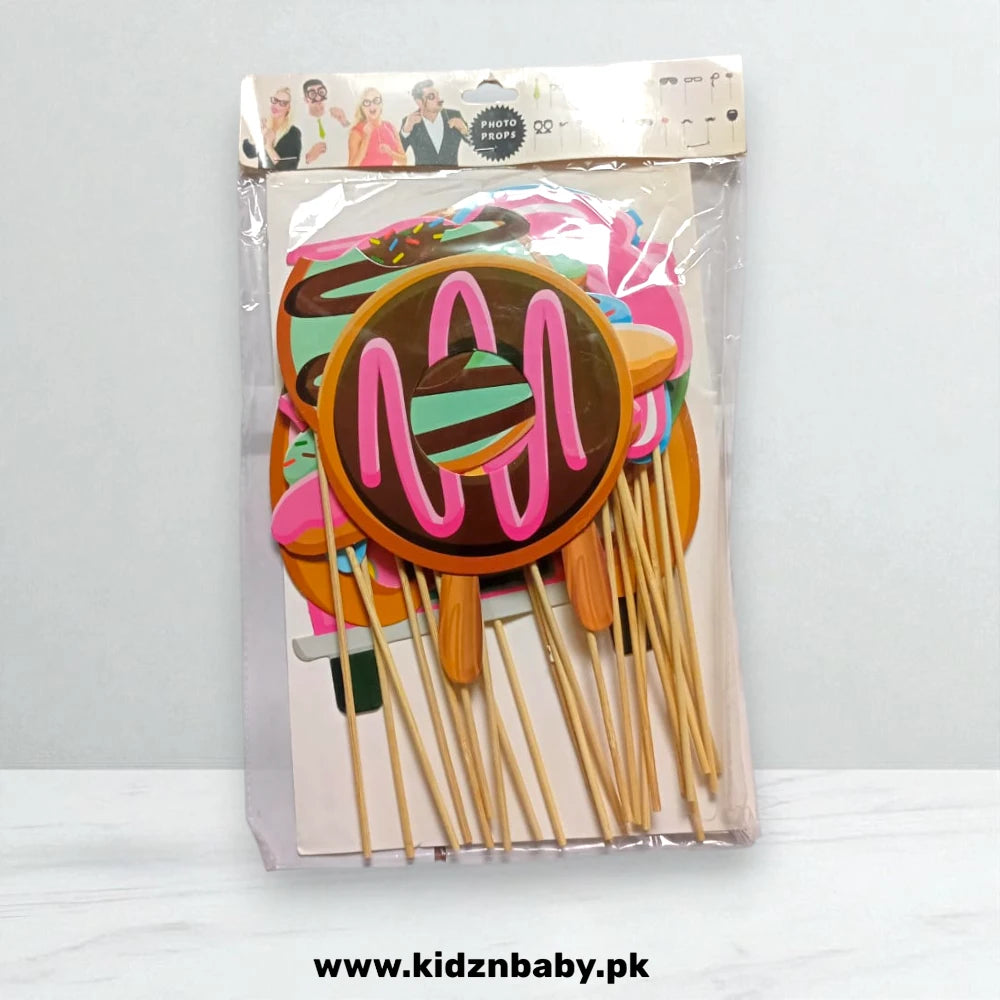Donuts Party Theme Photo Booth Props – Fun Birthday Decoration