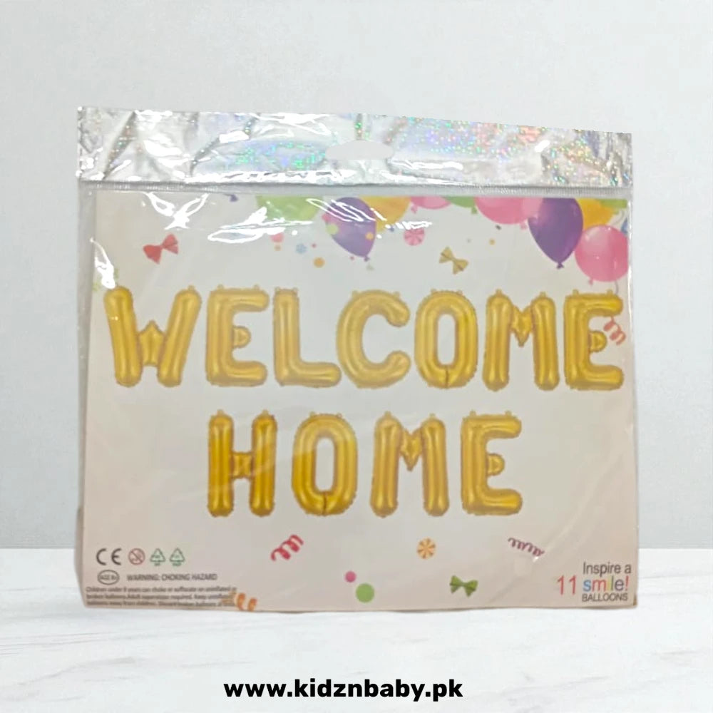 WELCOME HOME foil balloons 16 inch gold