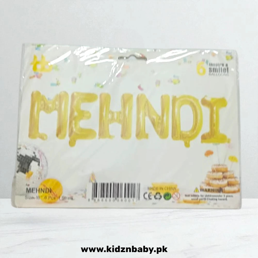 Mehndi Alphabet Foil Helium Letter Balloon Set - KidzNBaby