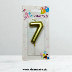 Golden Number 7 Candle for Birthday and Anniversary Cake