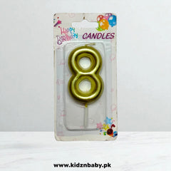 Golden Number 8 Candle for Party Cake Decoration