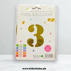 Golden Number Foil Balloons 0–9 (16 Inches) for Birthday & Anniversary Decoration in Pakistan