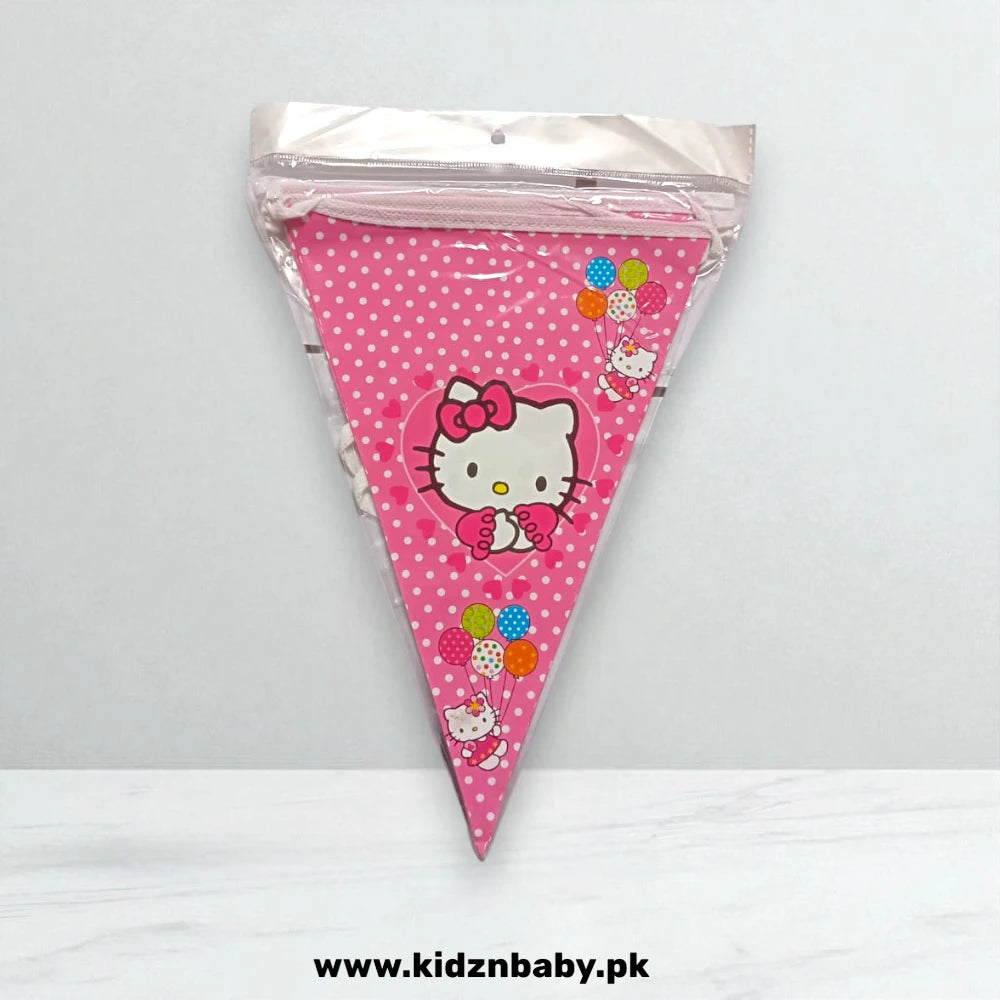 Hello Kitty party flags banner bunting pack of 10 for girls birthday decoration in Pakistan