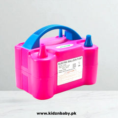 Electric balloon pump with dual nozzle inflator for fast party setup