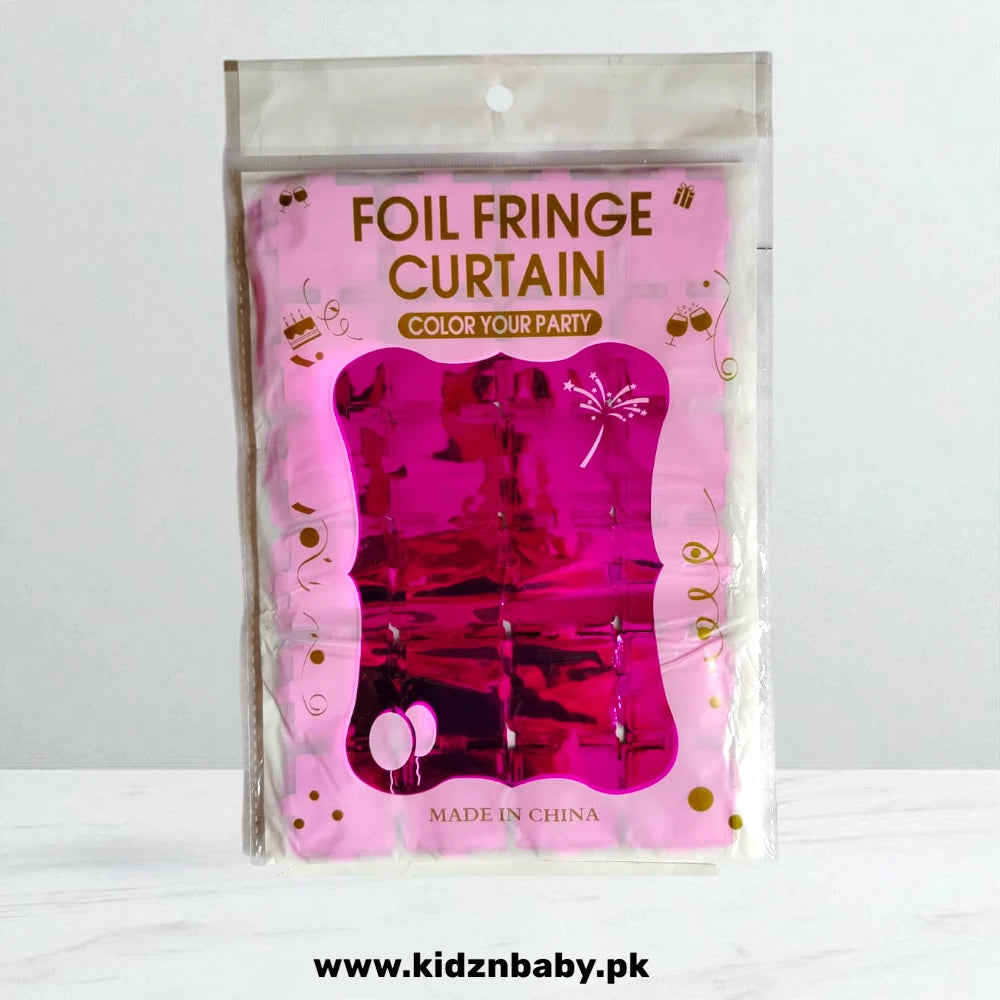 Hot Pink Square Shape Foil Curtain for Girls Birthday Party