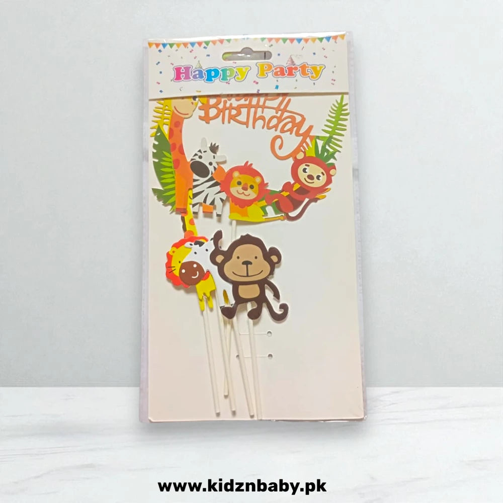 Jungle theme cake topper set for boys birthdays