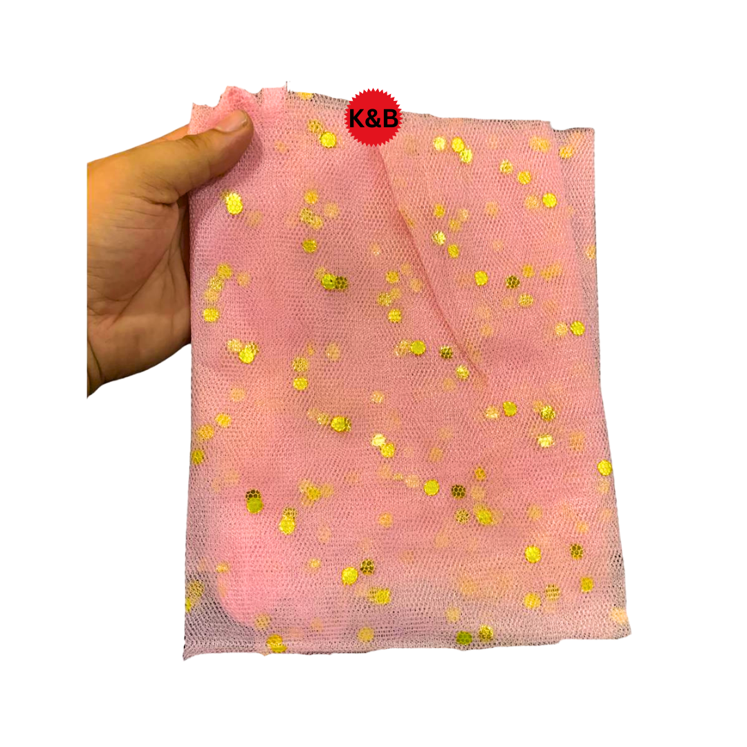 Light pink dotted curtain