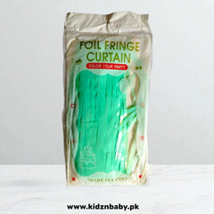 Green Macaron Pastel Foil Fringe Curtain for Celebration and Stage Decor