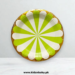 Light Green Sunburst Disposable Plates (Pack of 10)