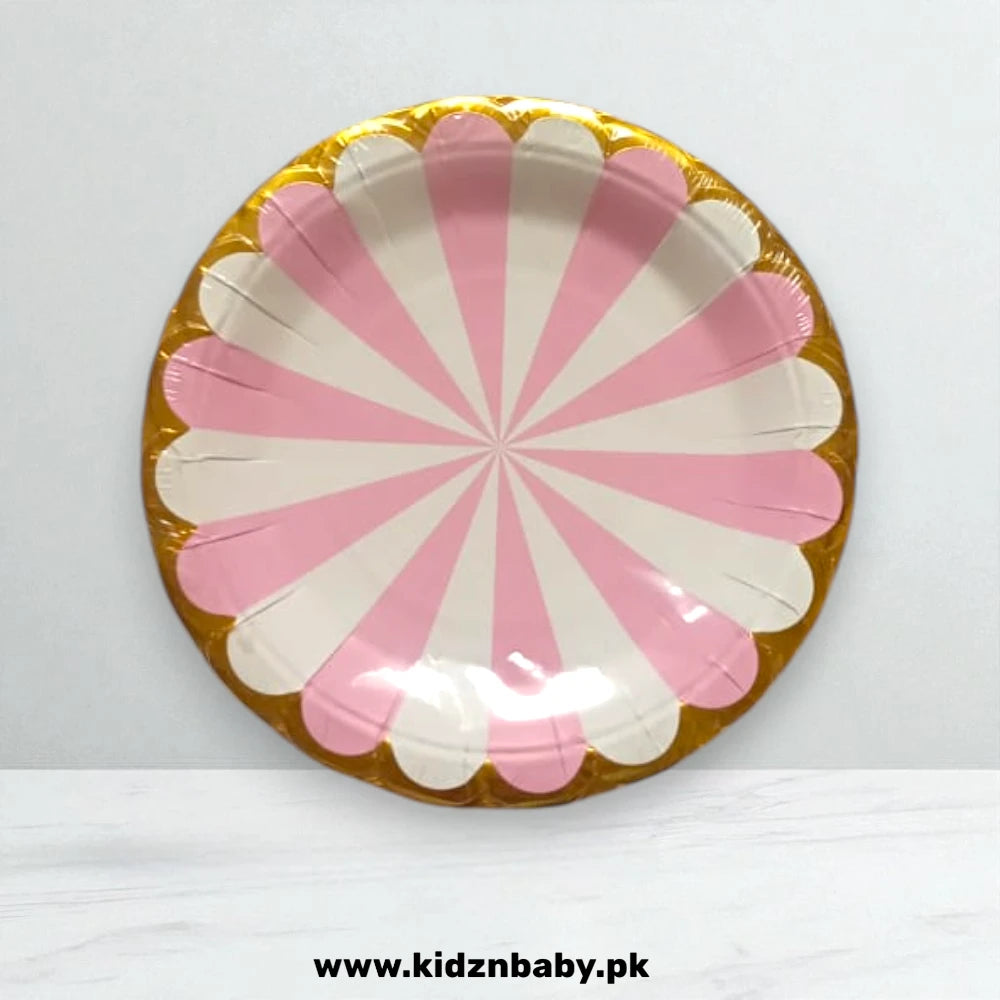 Light Pink Sunburst Disposable Plates (Pack of 10)