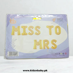 MISS TO MRS Alphabet Foil Balloons Set – Bridal Shower