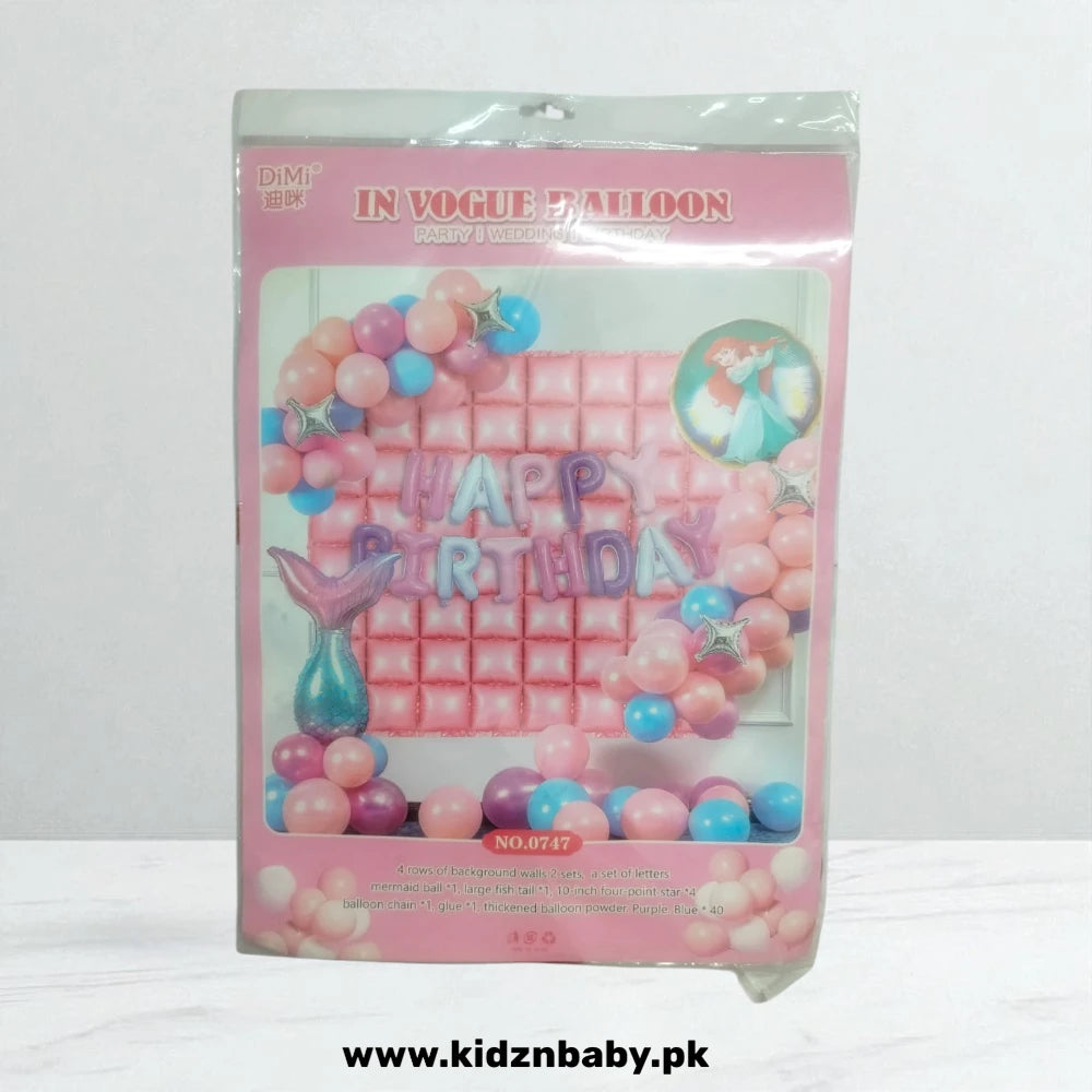Mermaid pink theme combo decoration set balloons backdrop birthday party Pakistan