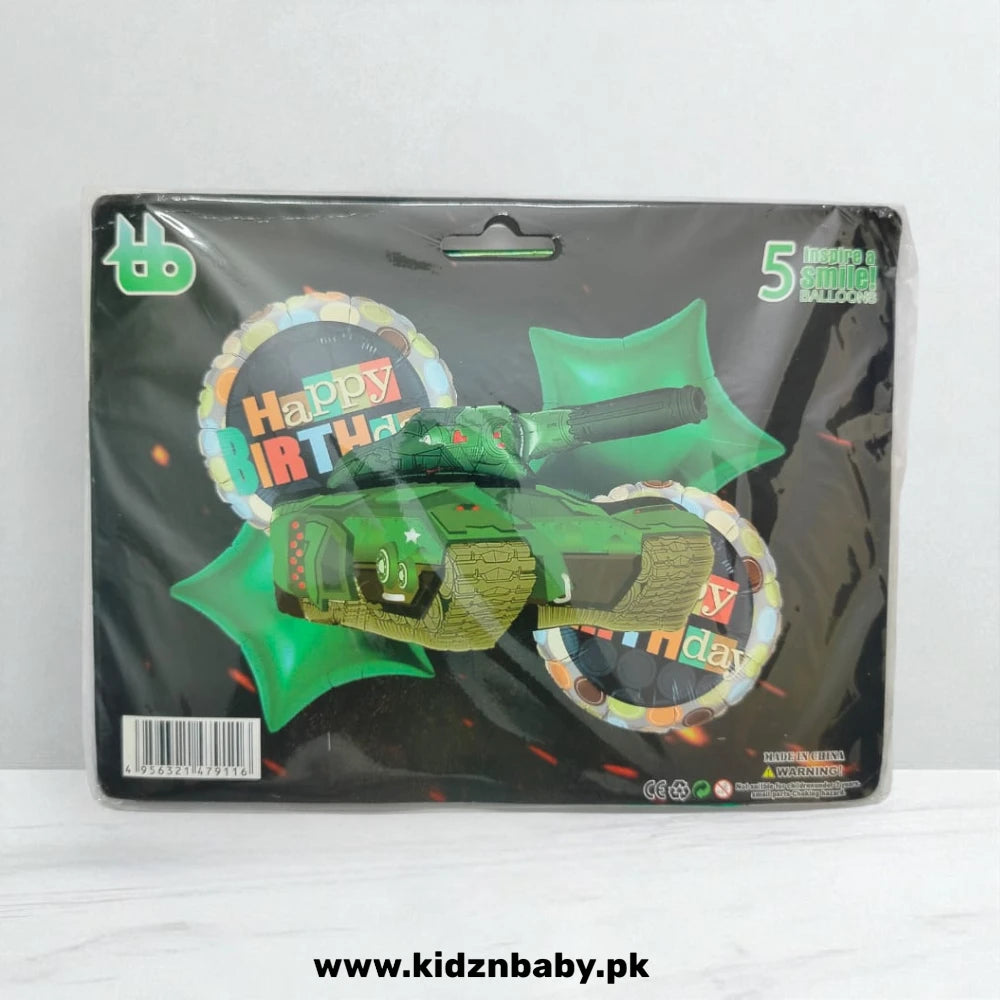 Military tank theme foil balloons pack of 5 army birthday party decoration Pakistan