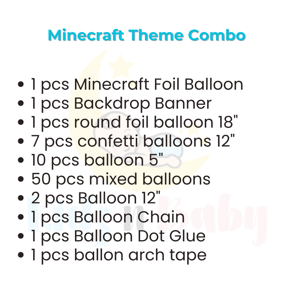 Minecraft Theme combo decoration kit for kids party
