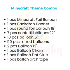 Minecraft Theme combo decoration kit for kids party