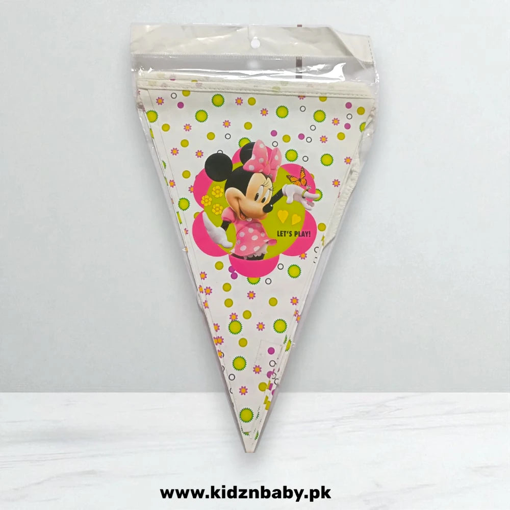Minnie Mouse party flags banner bunting for kids birthday decoration in Pakistan
