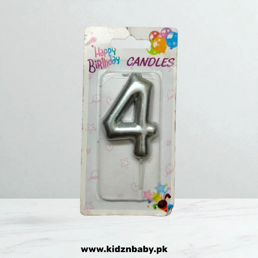 Silver number 4 canles for Party Decorations