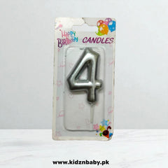 Silver number 4 canles for Party Decorations